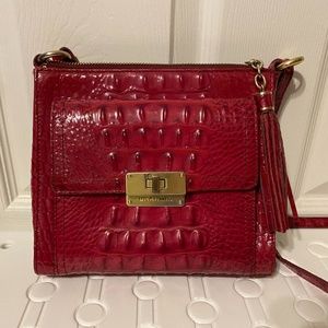 Used Brahmin Mimosa Rouge Glossy Melbourne Genuine Leather Purse